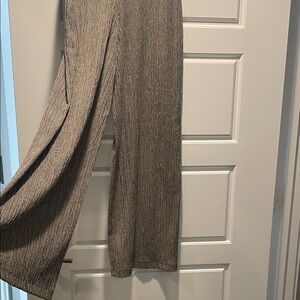 Zara Women's Textured Gray Wide-Leg Pants